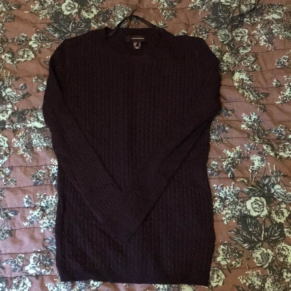 Light thin Navy blue cable knit sweater 6